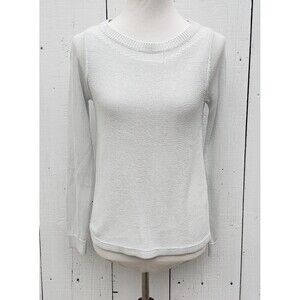 One Grey Day Women Grey Long Sleeve Cotton Blend Relaxed Knit Sweater Sz S